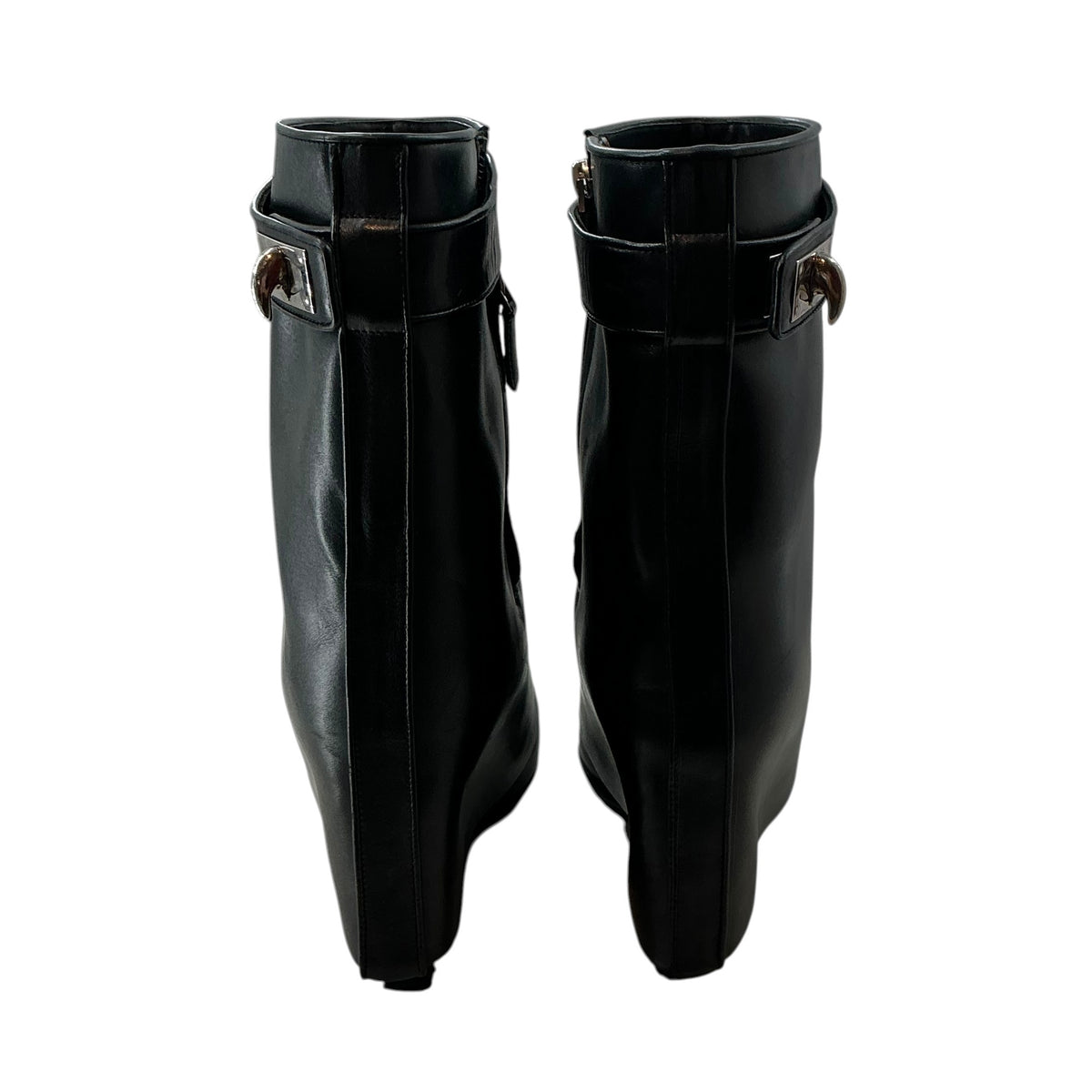 Givenchy Black Leather Shark Lock Ankle Boots