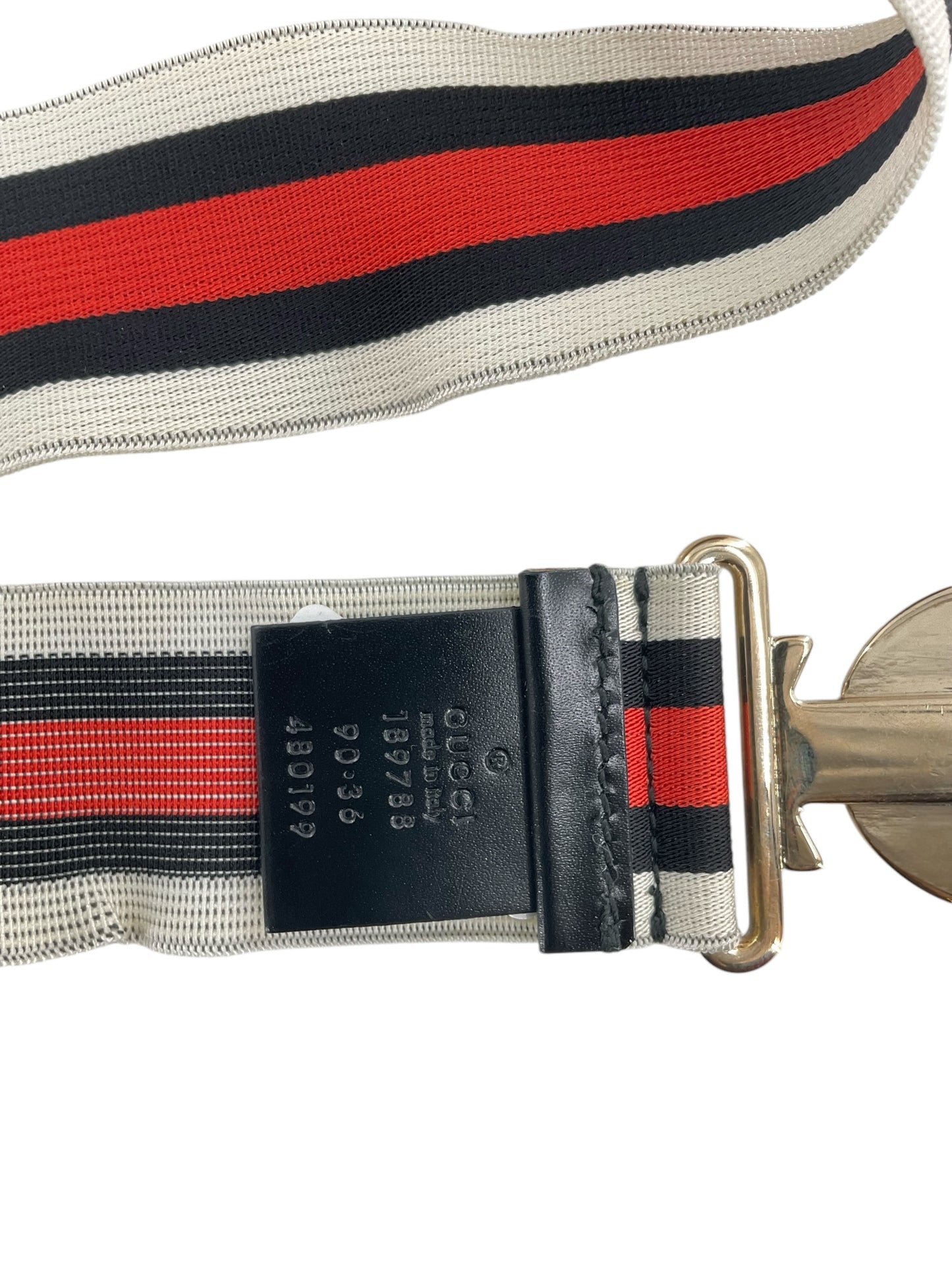 Gucci Tri-Color Web Elastic Interlocking G Belt