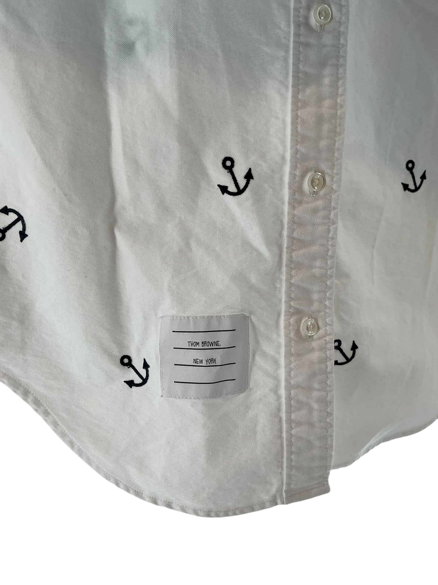 Thom Browne Nautical Print Curved Hem Shirt