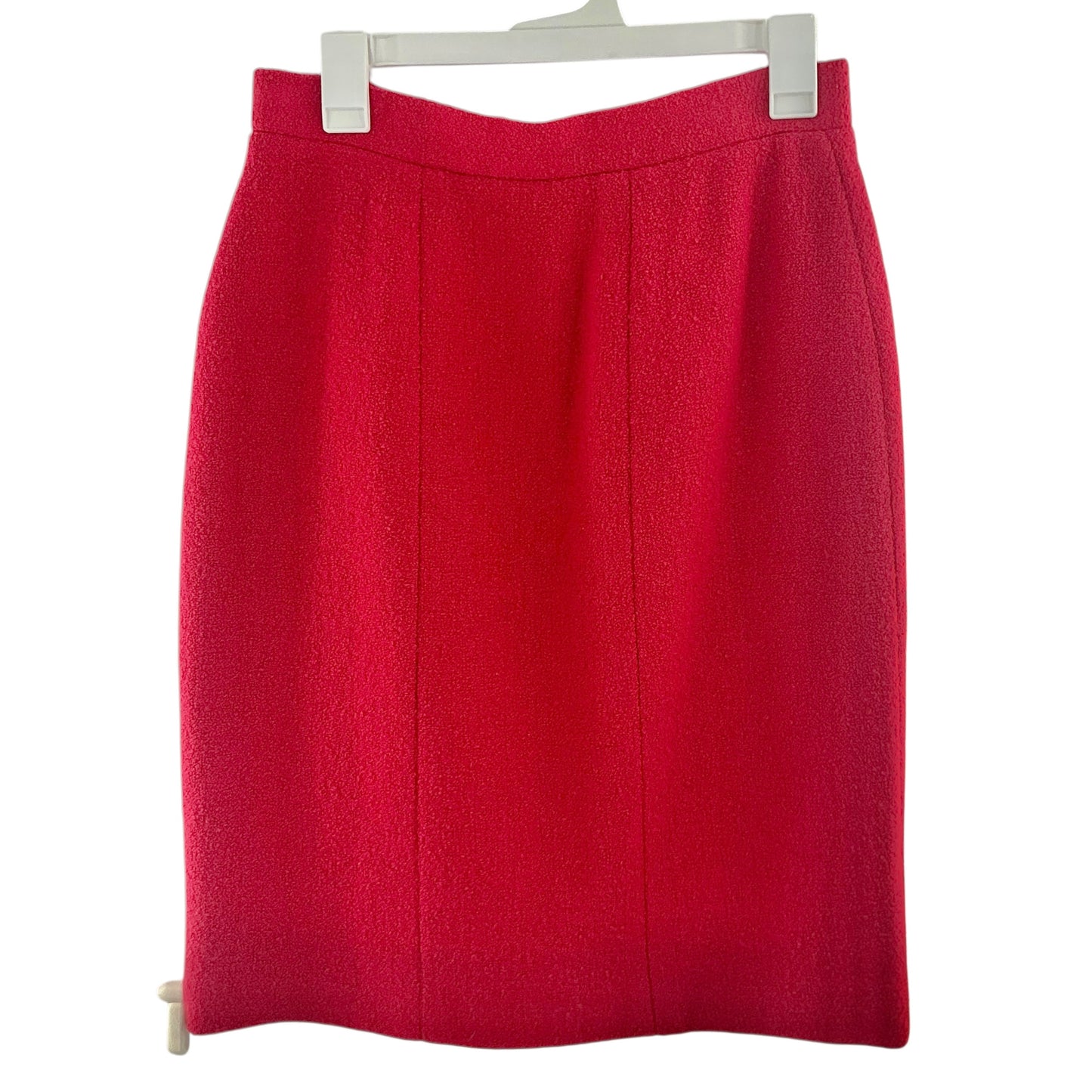 CHANEL Rose Bouclé Tweed Pencil Skirt
