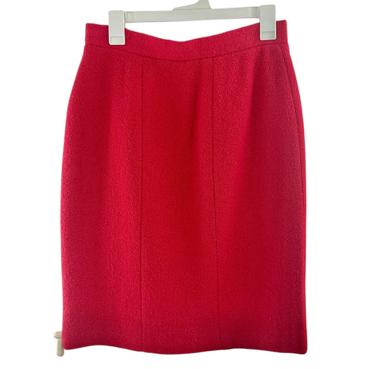 CHANEL Rose Bouclé Tweed Pencil Skirt
