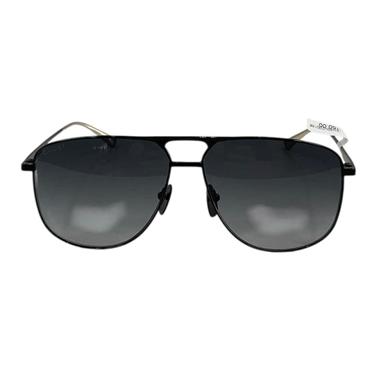 Gucci GG0336S 002 Men's Pilot Sunglasses - Black/Grey