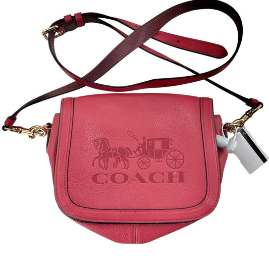 Coach C4058 Horse and Carriage Pebble Leather Saddle Bag