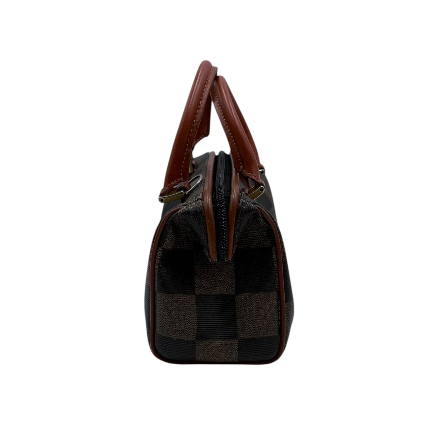 Fendi Pequin Convertible Boston Bag