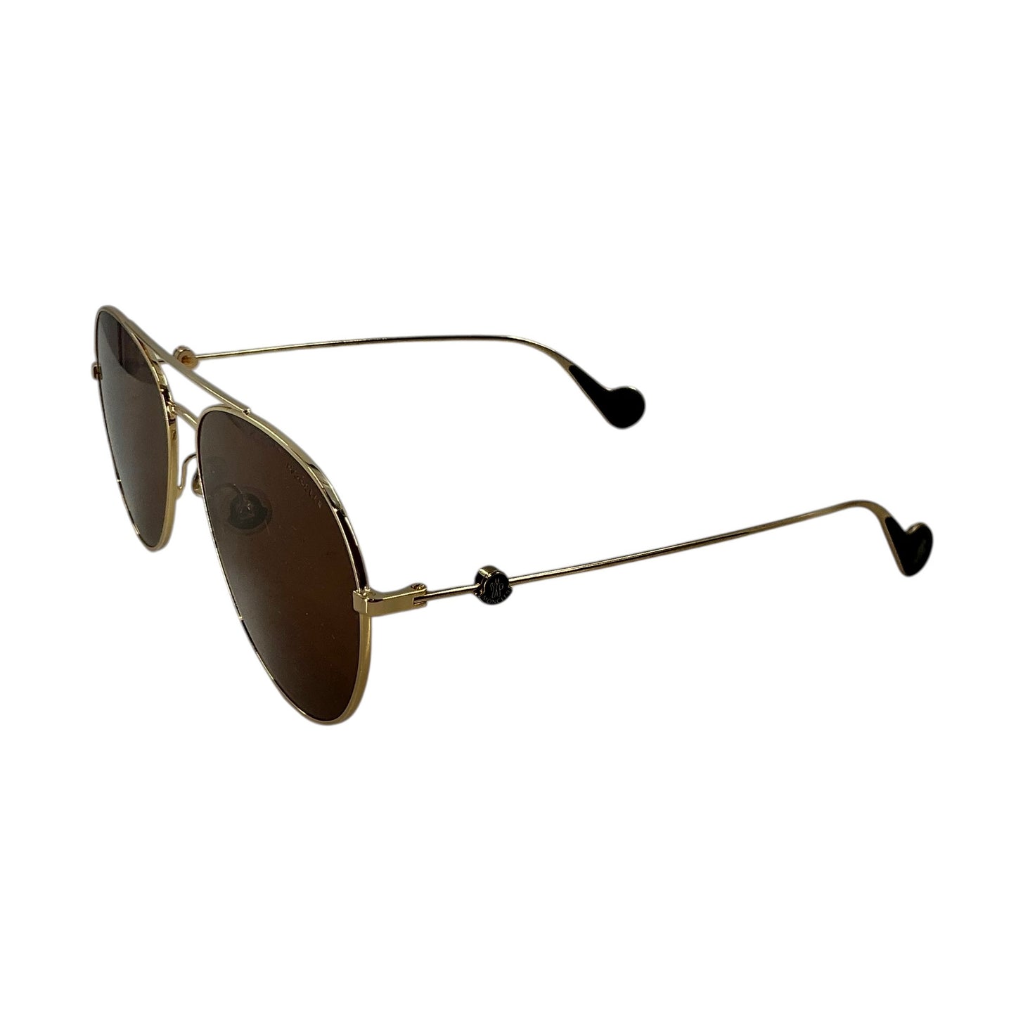 Moncler Gold Metal Aviator Sunglasses
