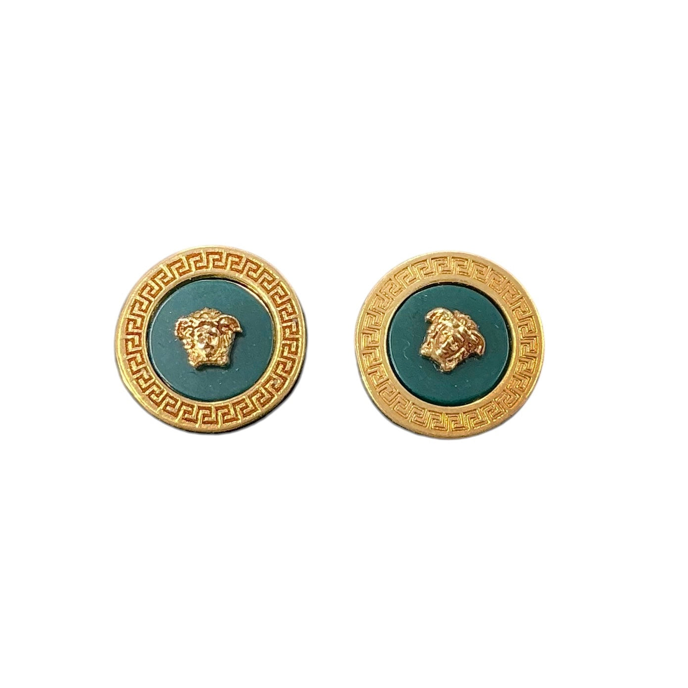 Versace Medusa Enamel & Gold-Tone Stud Earrings
