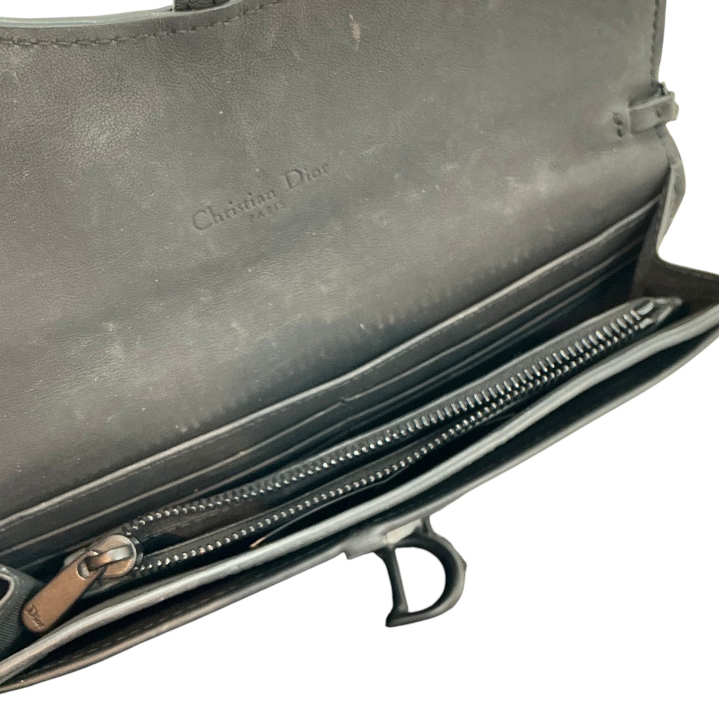 Dior Ultra Matte Calfskin Saddle Wallet on Chain