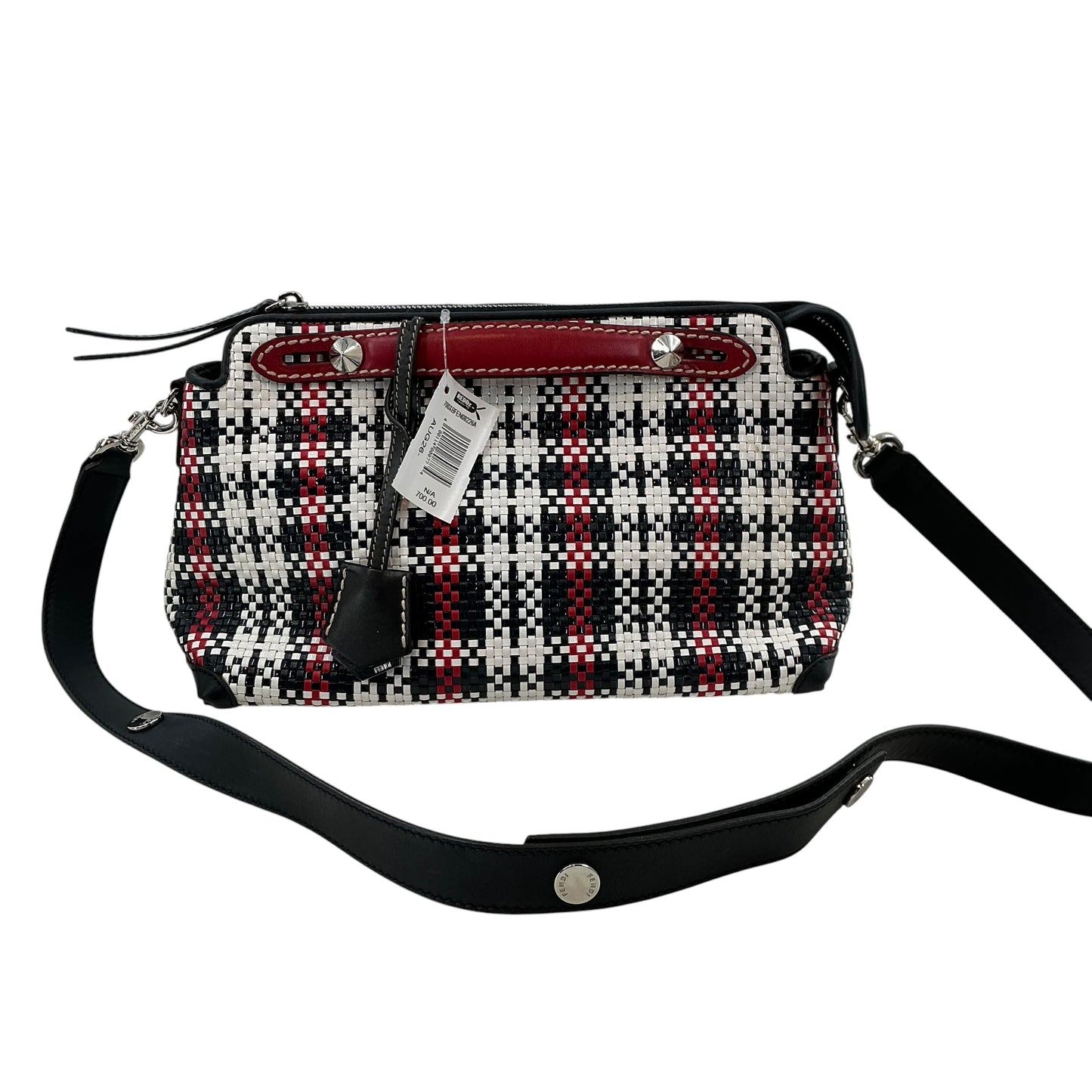 Fendi "By The Way" Small Multi-Color Woven Plaid Convertible Satchel/Crossbody