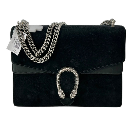 Gucci Dionysus Medium Black Suede Shoulder Bag