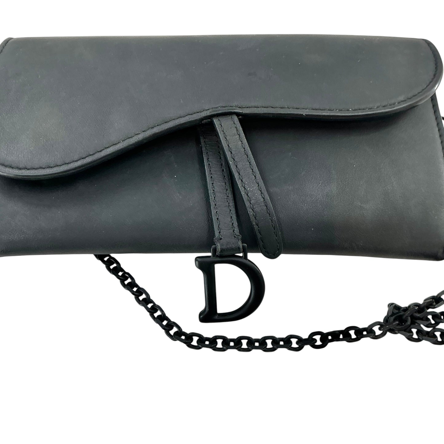 Dior Ultra Matte Calfskin Saddle Wallet on Chain