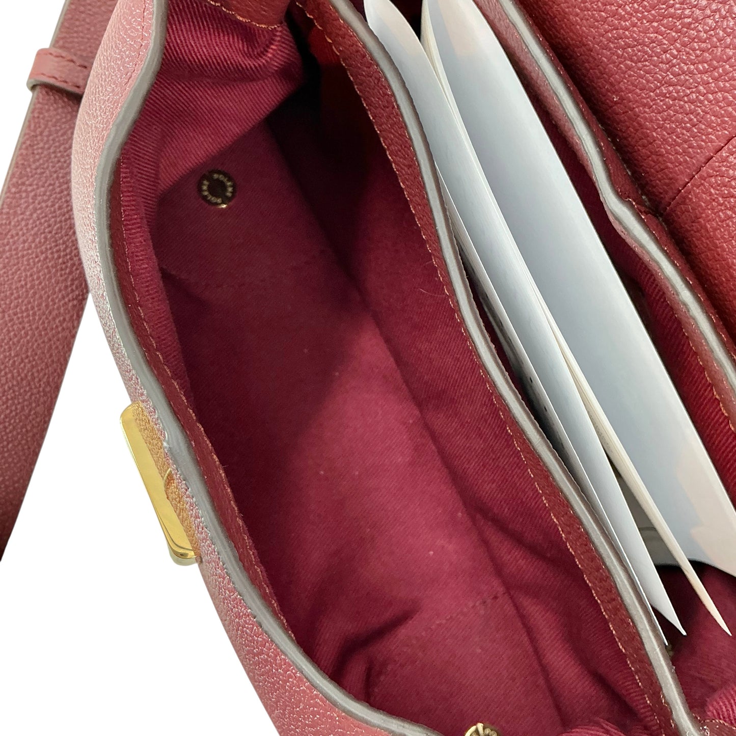 Polène Mokki Bag - Black Cherry Grained Calf Leather Satchel / Crossbody