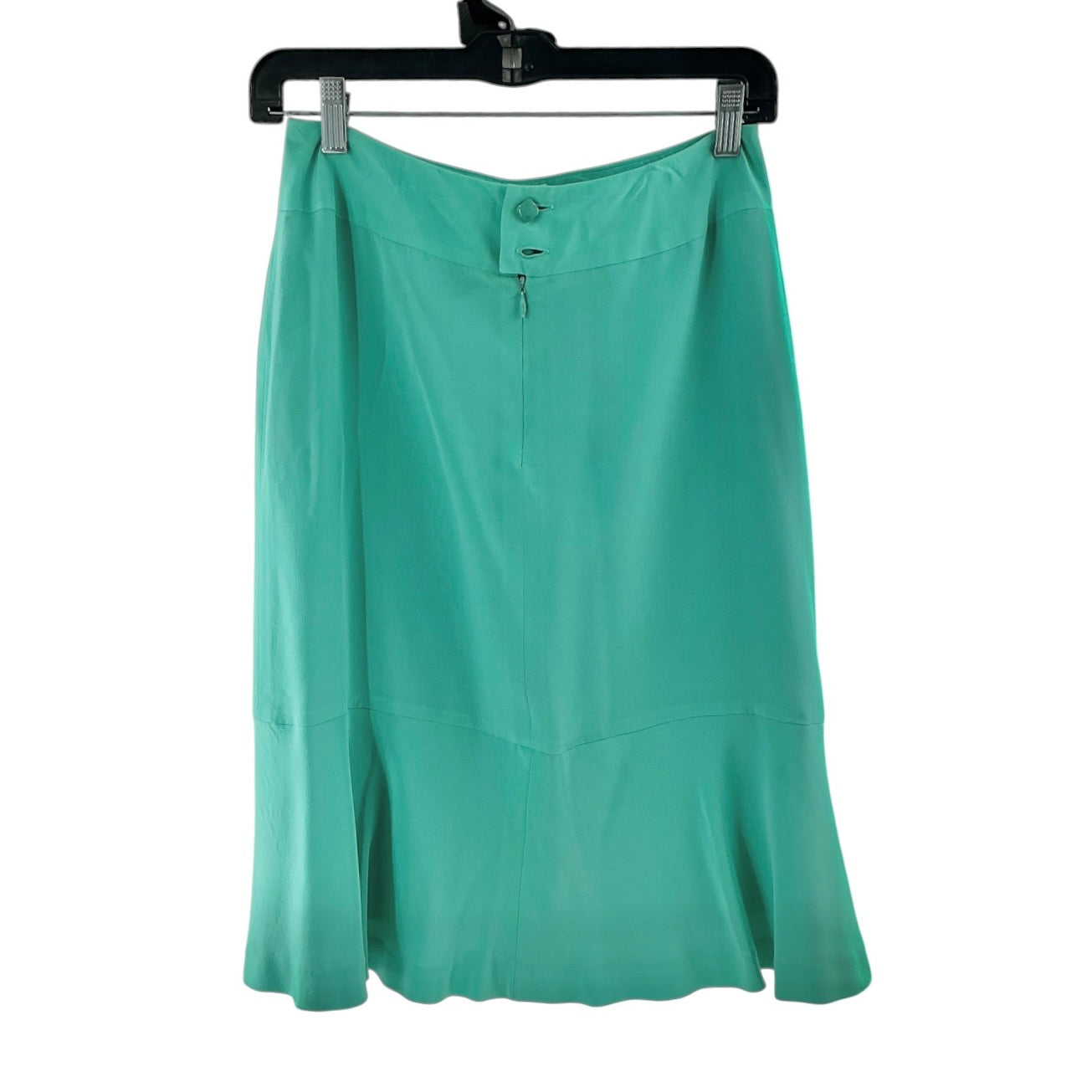 Chanel Aqua Green Silk Midi Mermaid Skirt