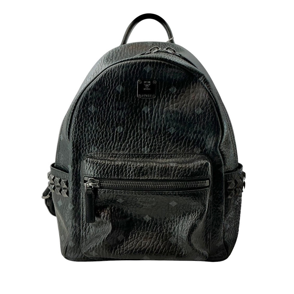 MCM Stark Side Studs Backpack in Black Visetos