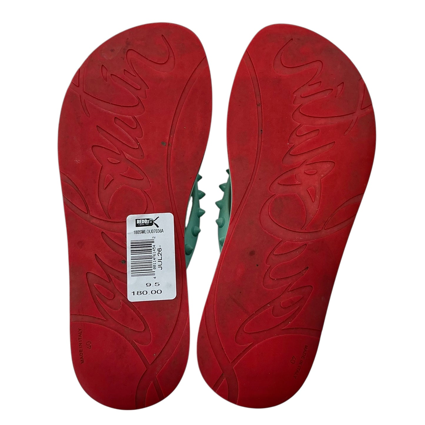 Christian Louboutin Loubi Spike Rubber Flip Flops