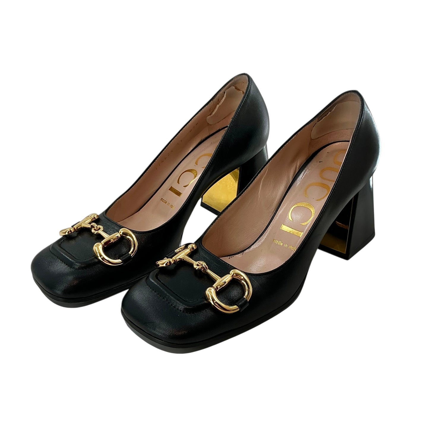 Gucci Malaga Kid Leather Horsebit Pumps
