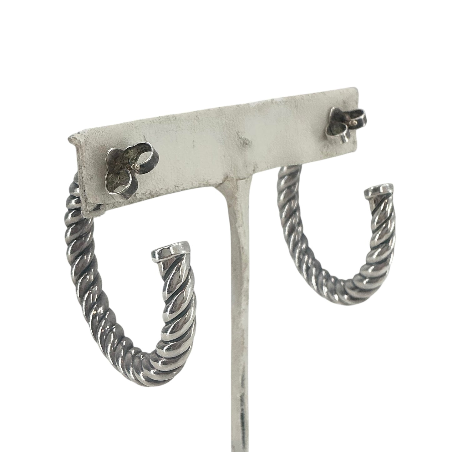 David Yurman Sterling Silver Twisted Cable Hoop Earrings