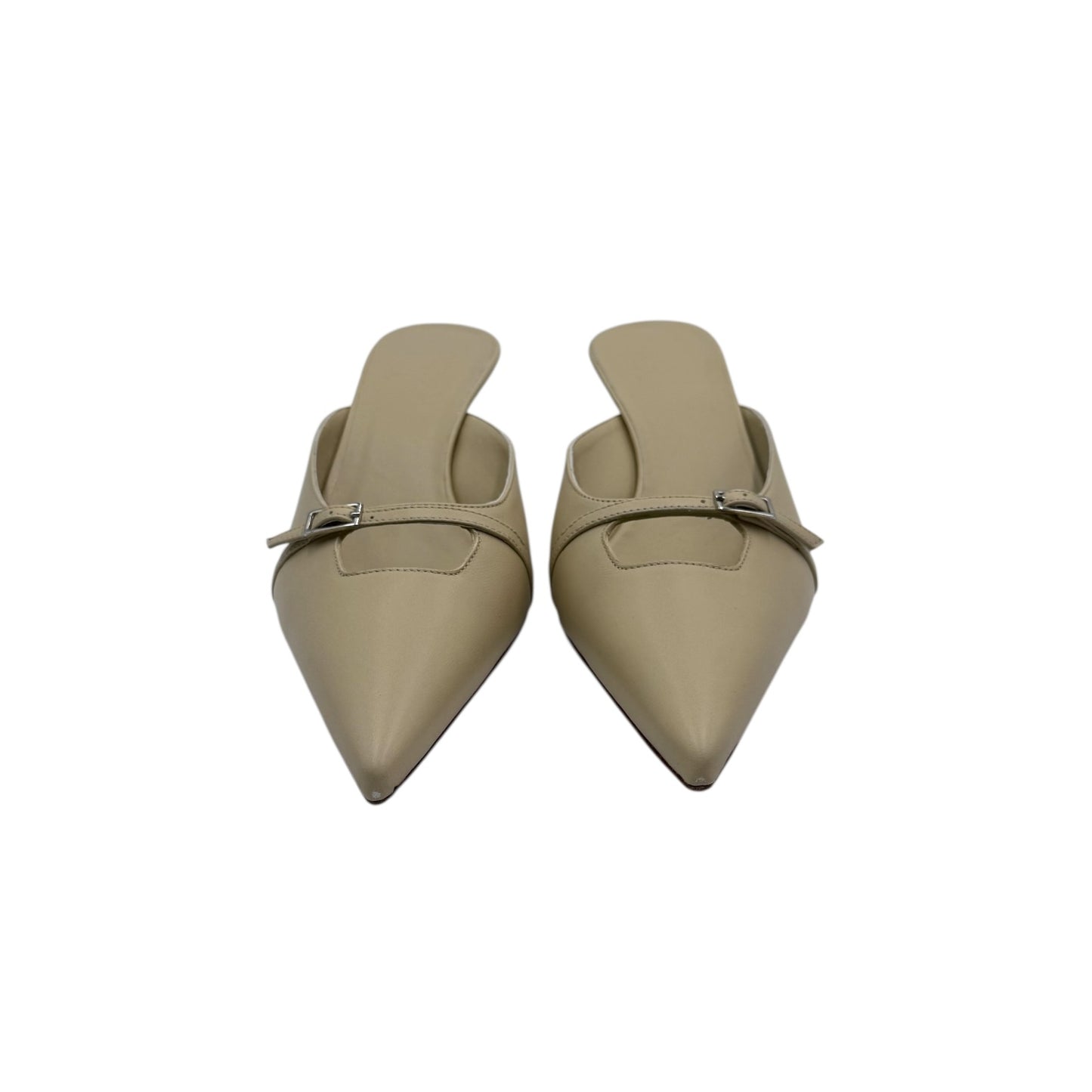 GiaBorghini Beige Buckle Mules
