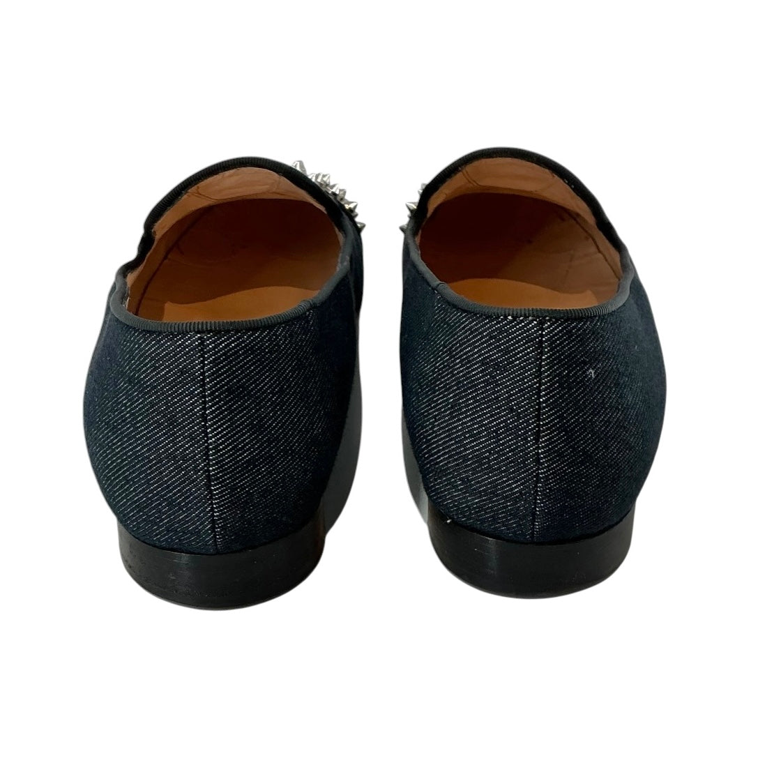 Christian Louboutin Denim Intern Flat Spiked Crest Loafers