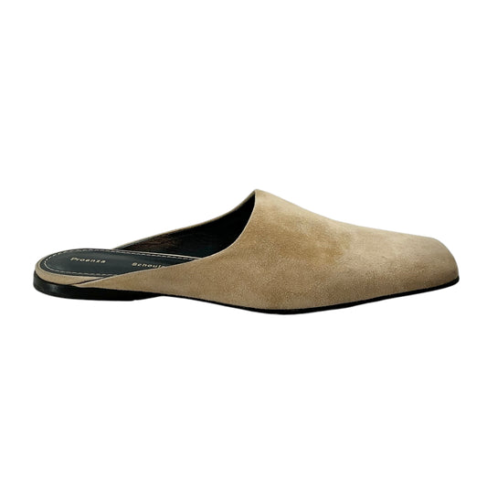 Proenza Schouler Tan Suede Square Toe Mules