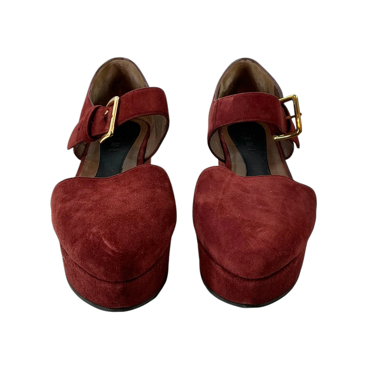 Marni Suede Mary Jane Platform Wedges
