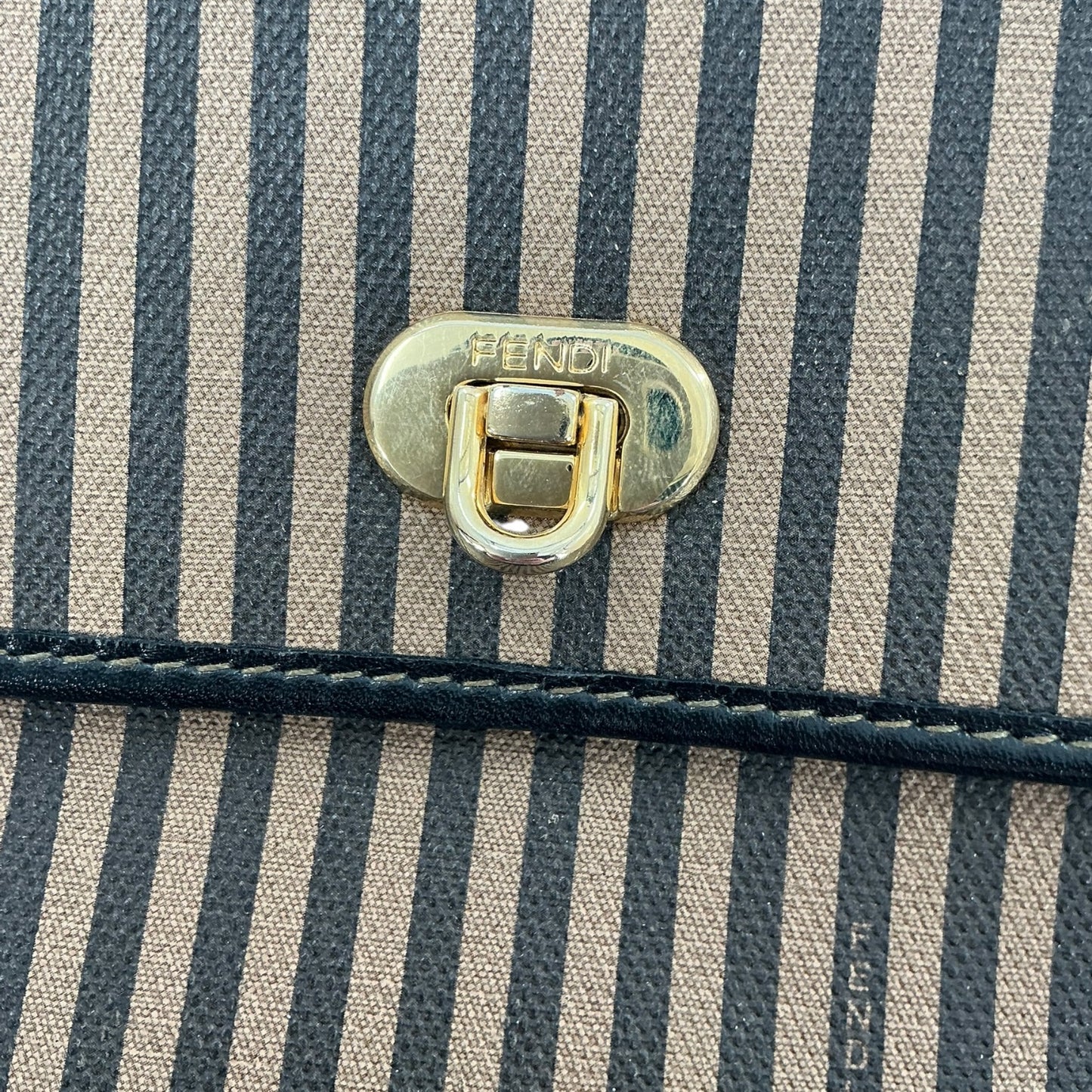 Fendi Pequin Striped 2-Way Satchel