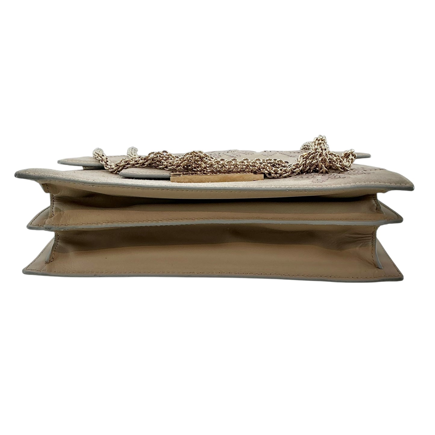AERIN Resort Collection Embroidered Suede Shoulder Bag – Taupe/Grey