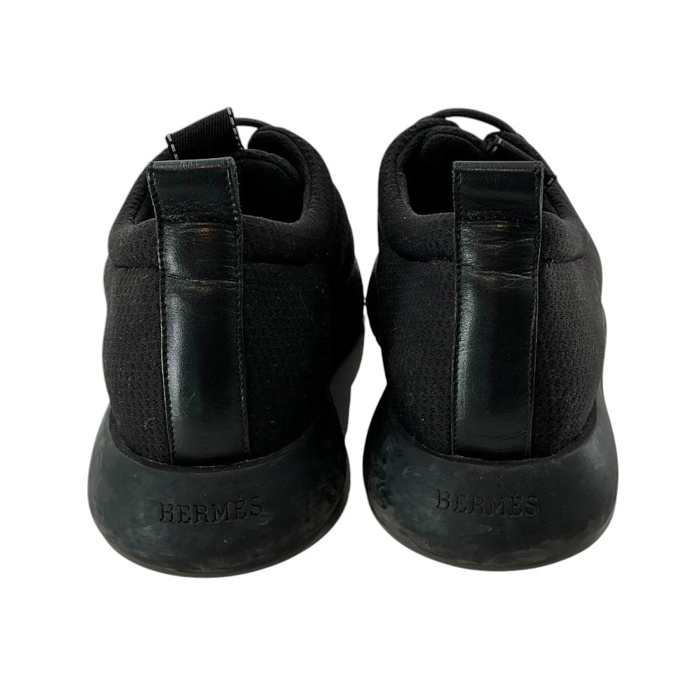 Hermès Black Mesh and Leather Team Sneakers