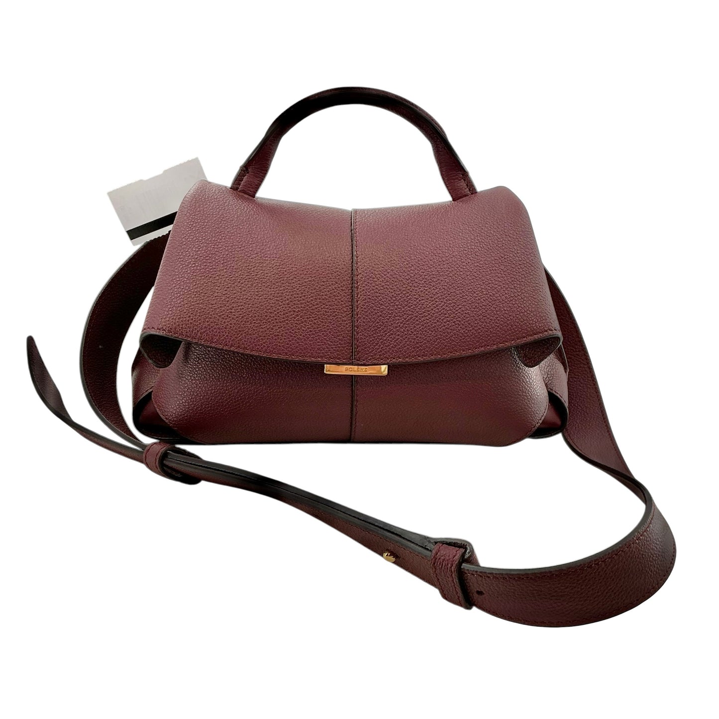 Polène Mokki Bag - Black Cherry Grained Calf Leather Satchel / Crossbody