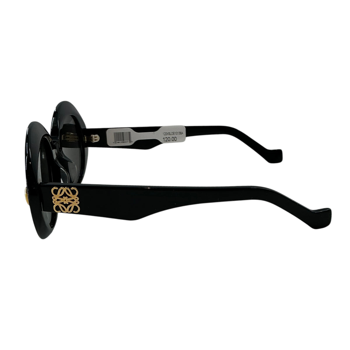 LOEWE Anagram Round Oversized Acetate Sunglasses in Black