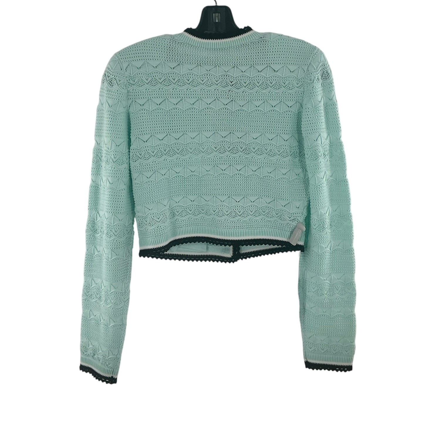 Self-Portrait Mint Pointelle Knit Cardigan