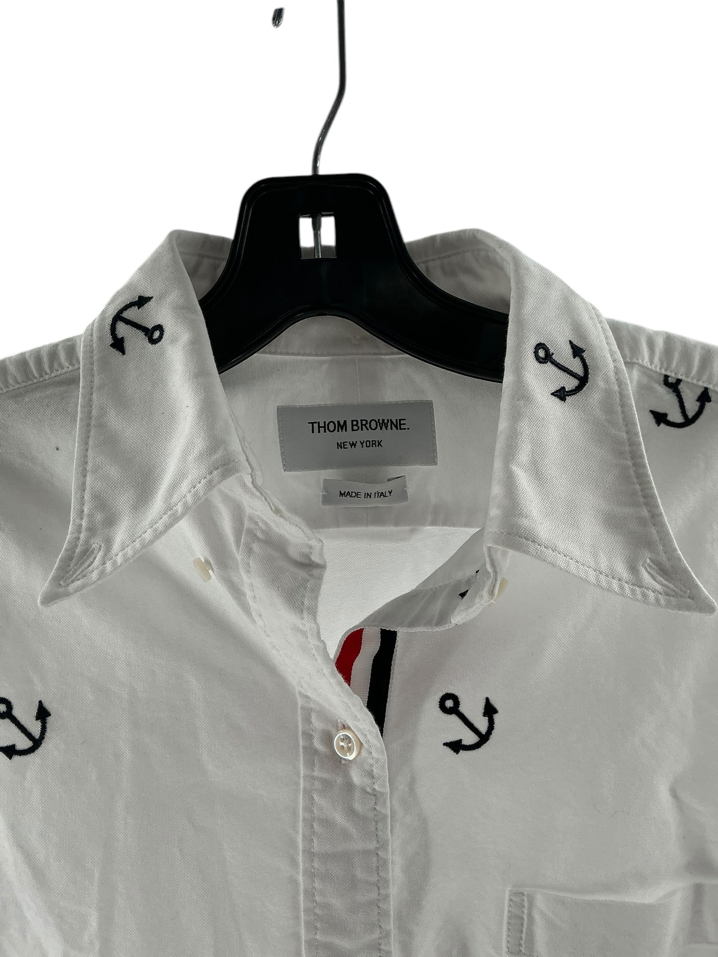 Thom Browne Nautical Print Curved Hem Shirt