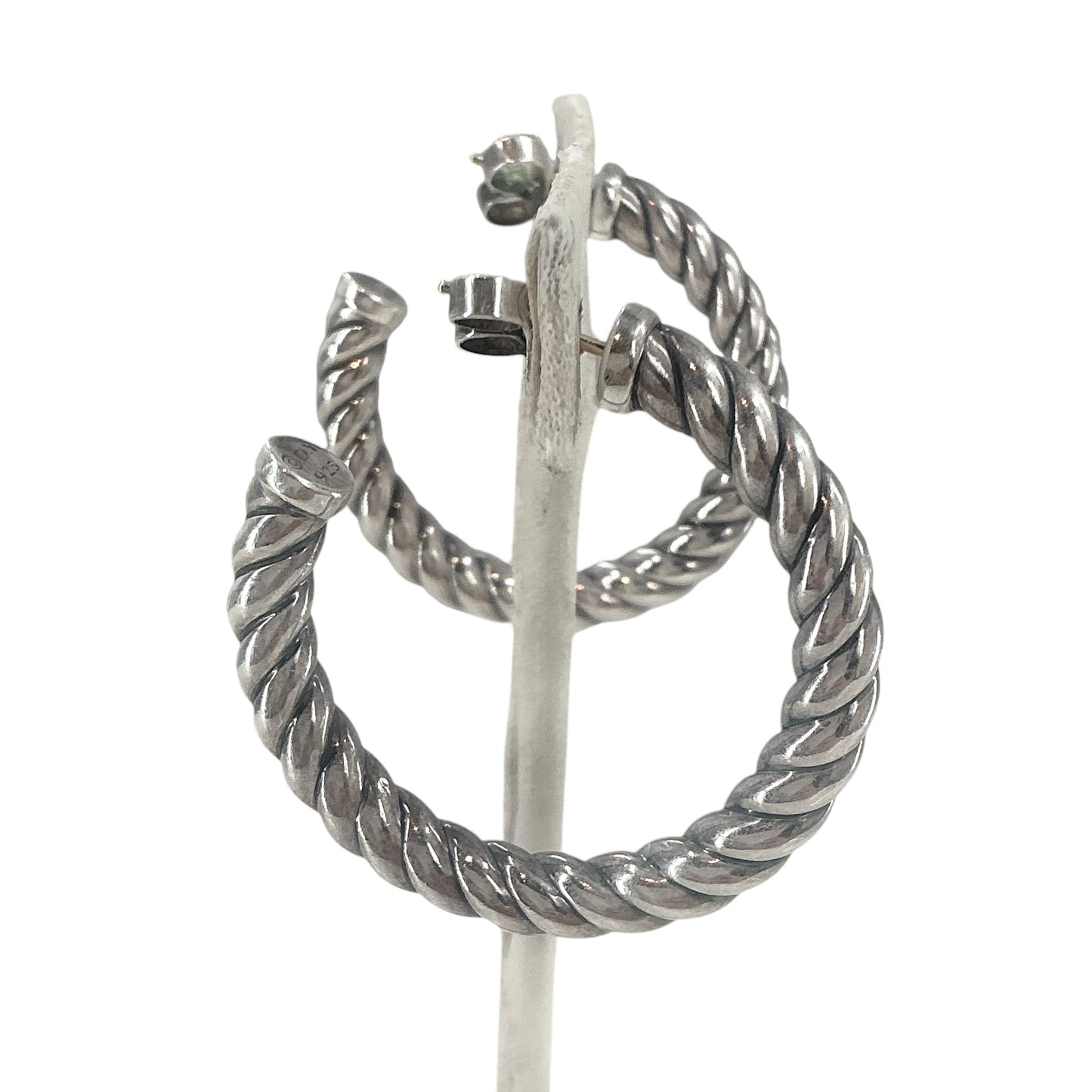 David Yurman Sterling Silver Twisted Cable Hoop Earrings