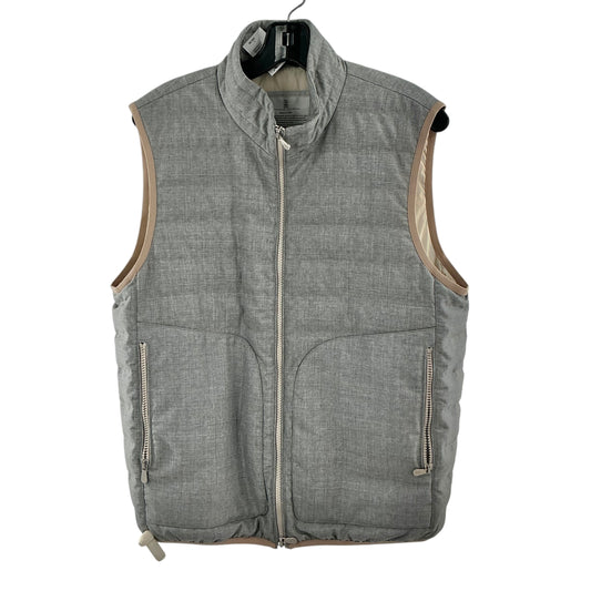 Brunello Cucinelli Men's Gray Virgin Wool Quilted Down Puffer Vest Gilet