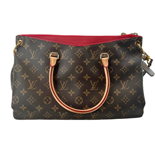 Louis Vuitton Pallas MM Monogram Canvas & Cerise Leather Shoulder Bag