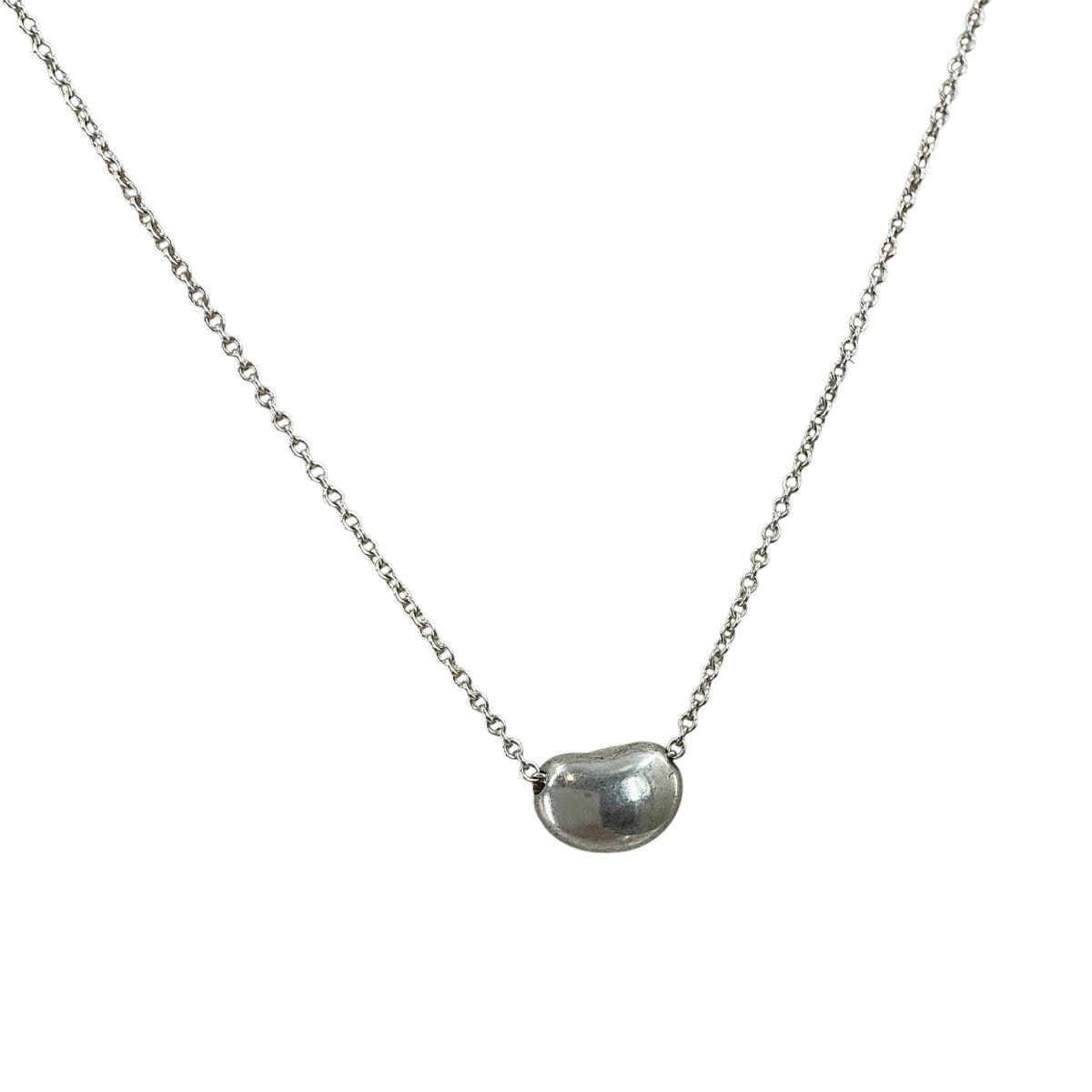 Tiffany & Co. Elsa Peretti Sterling Silver Bean Pendant Necklace