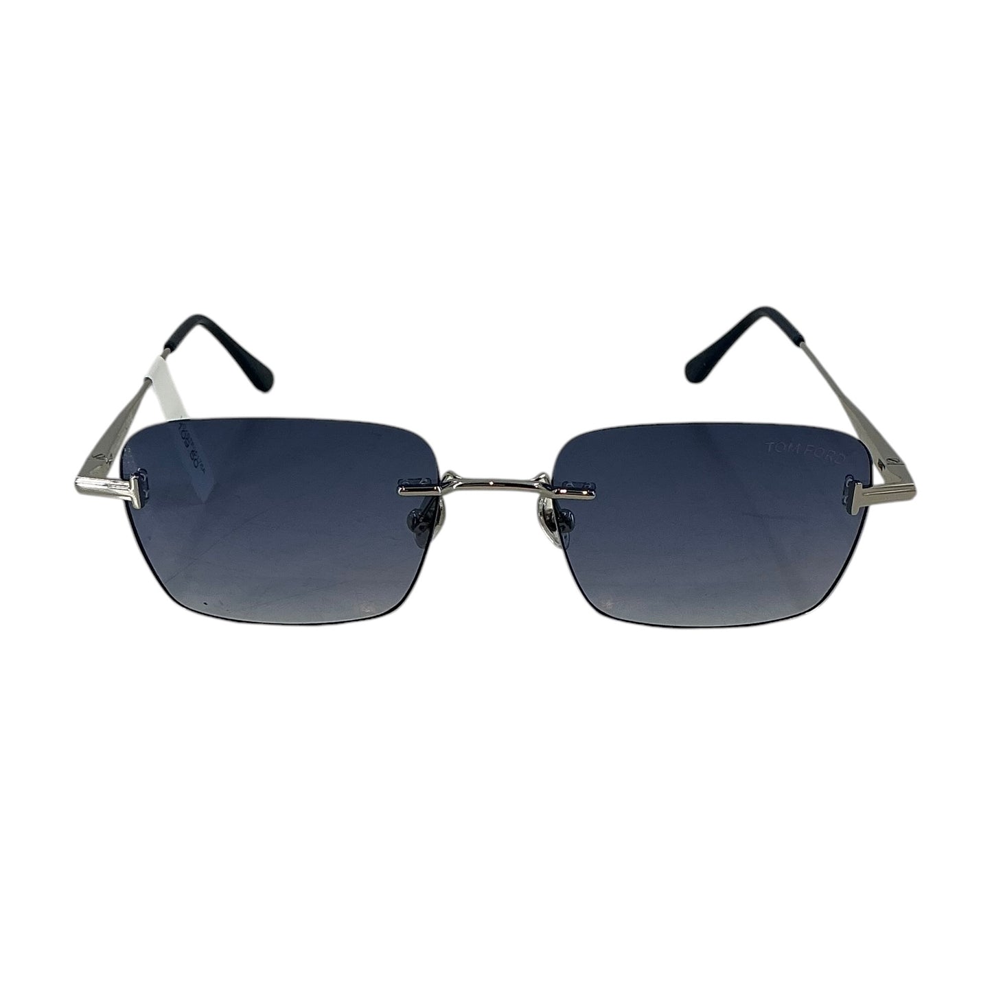 Tom Ford FT1354 Jake Rimless Sunglasses – Shiny Palladium / Blue Gradient