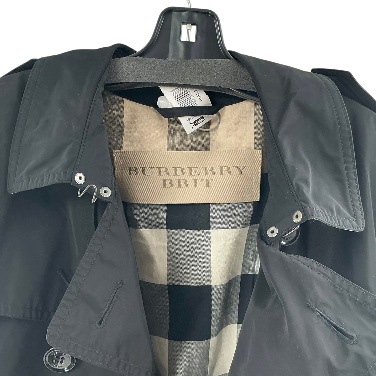 Burberry Brit Men's Black Double-Breasted Trench Coat
