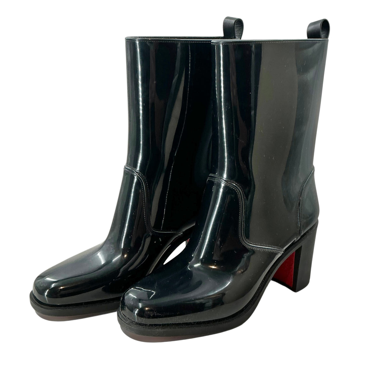 Christian Louboutin Loubirain 70 PVC Block Heel Rain Boot