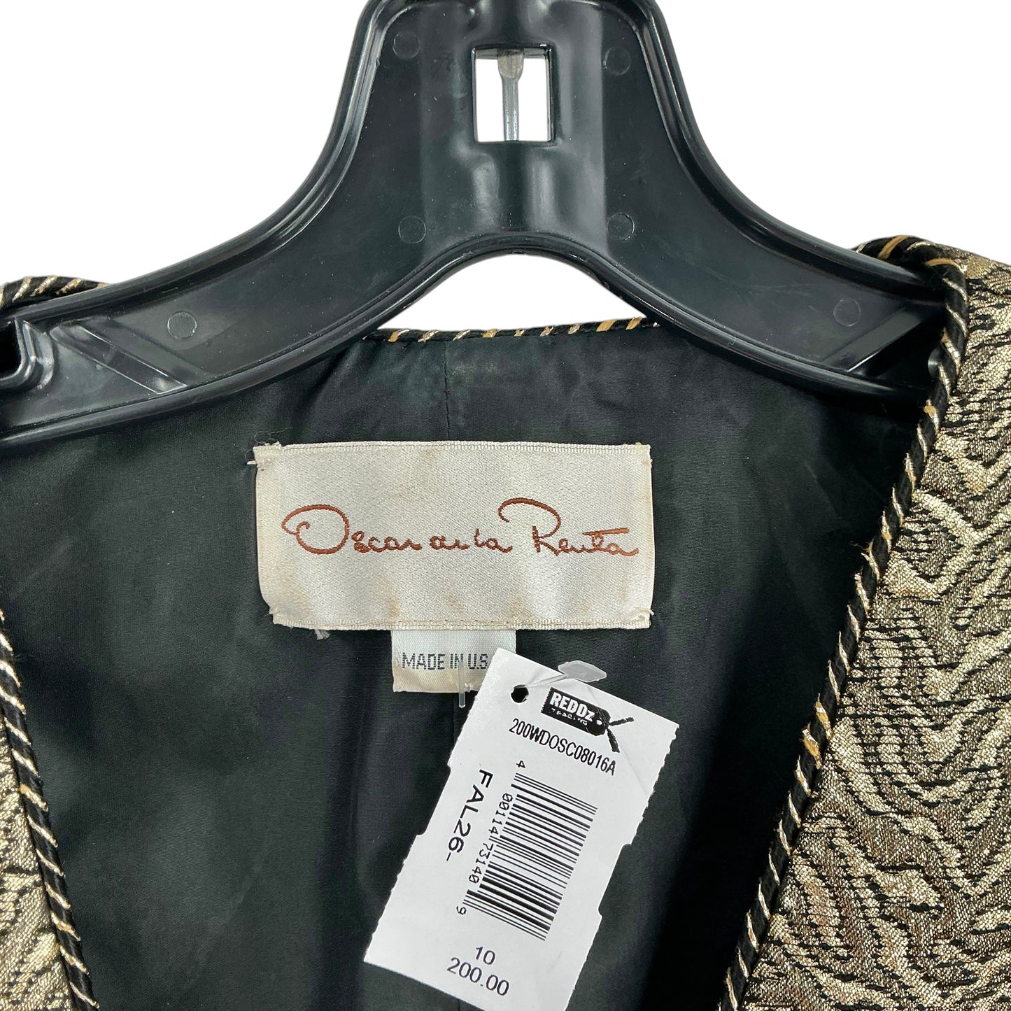 Oscar de la Renta Gold Brocade Metallic Dress Coat