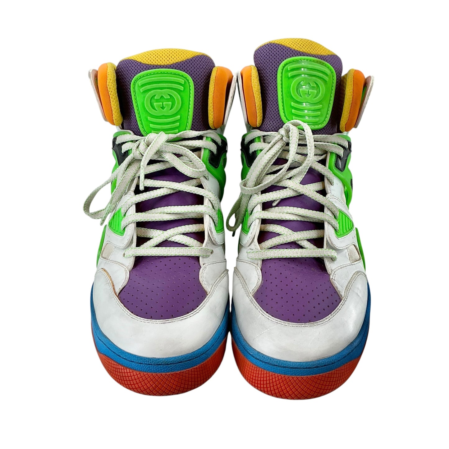 Gucci Basket Multicolor Leather High-Top Sneakers