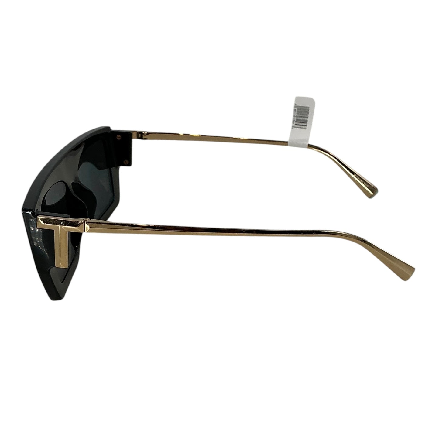 Tiffany & Co. Black Rectangular Sunglasses Gold T-Logo Accent