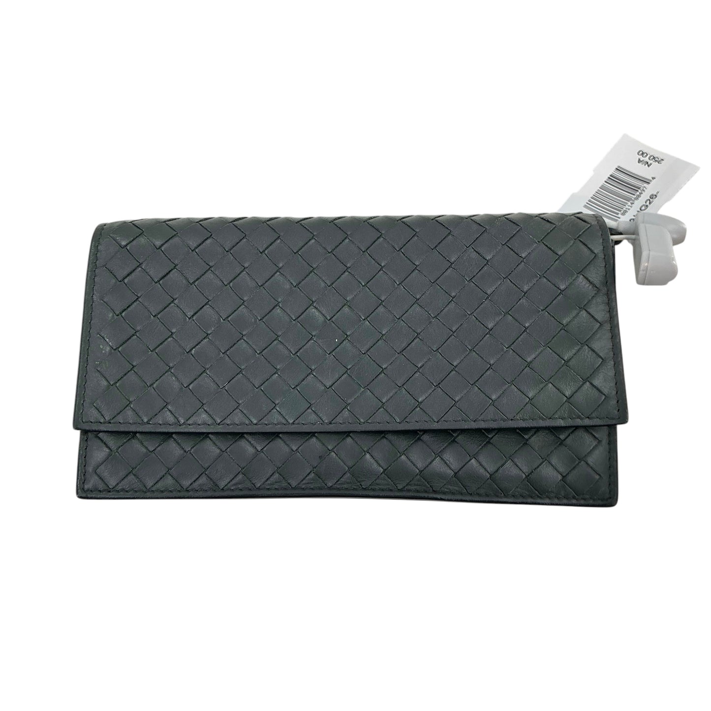 Bottega Veneta Black Intrecciato Leather Flap Wallet - Continental Long Purse