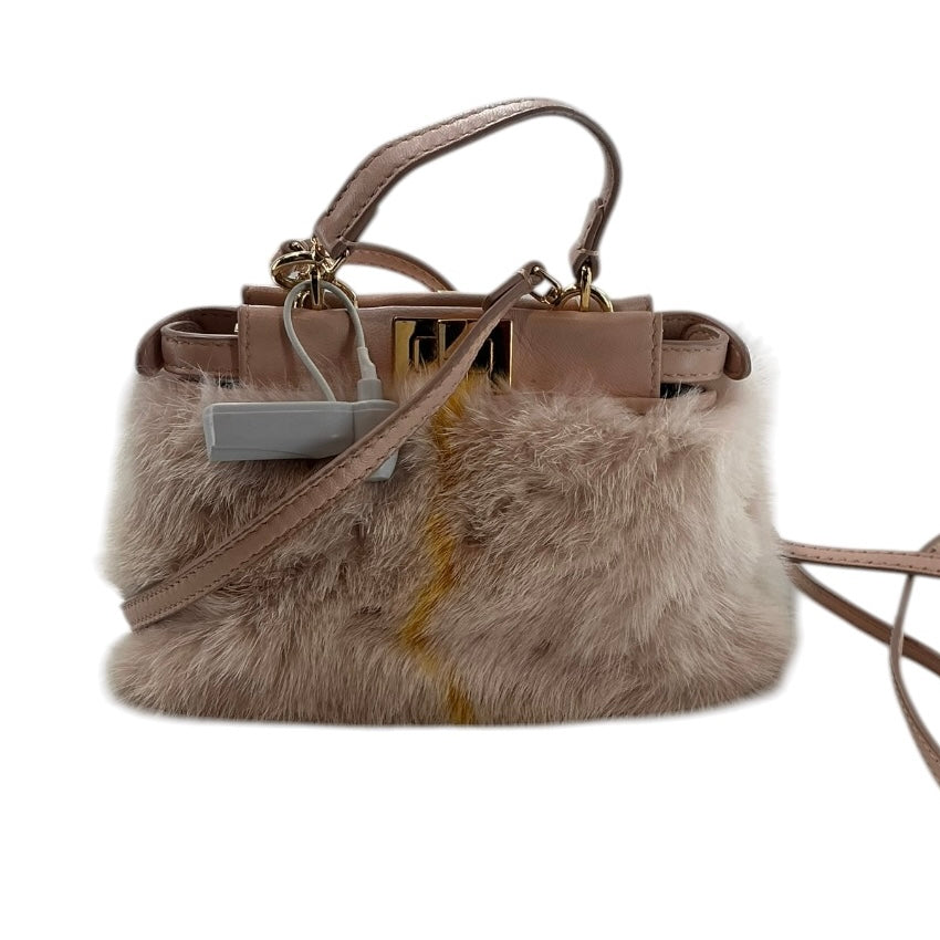 Fendi Peekaboo Mini Pink Fur Handbag