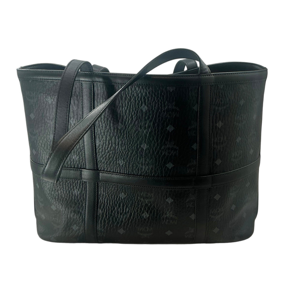 MCM Delmy Visetos Medium Shopper Tote Bag – Black