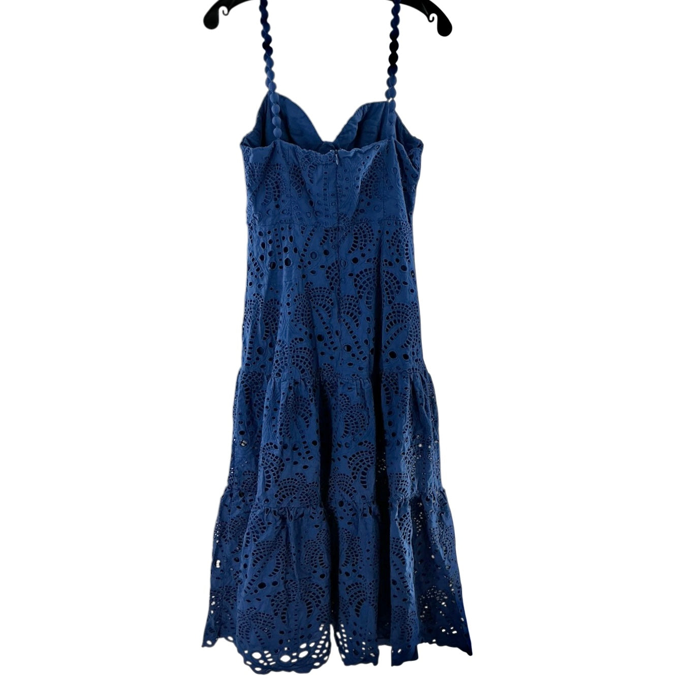 Farm Rio Deep Blue Palm Tree Richelieu Midi Dress