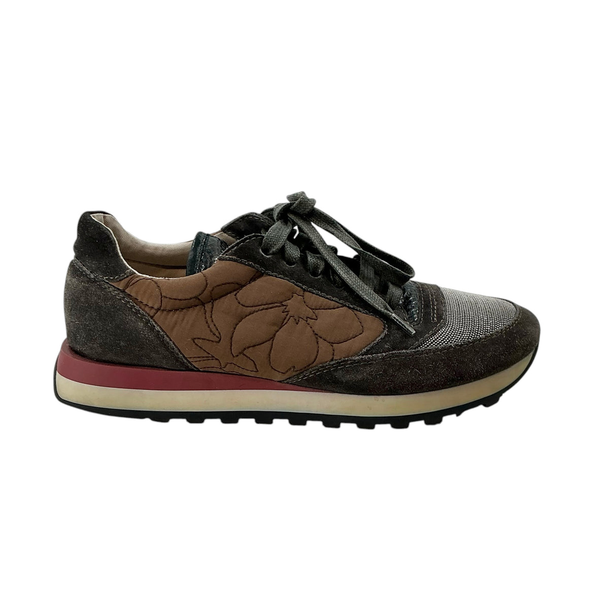 Brunello Cucinelli Monili Suede & Technical Fabric Runner Sneakers