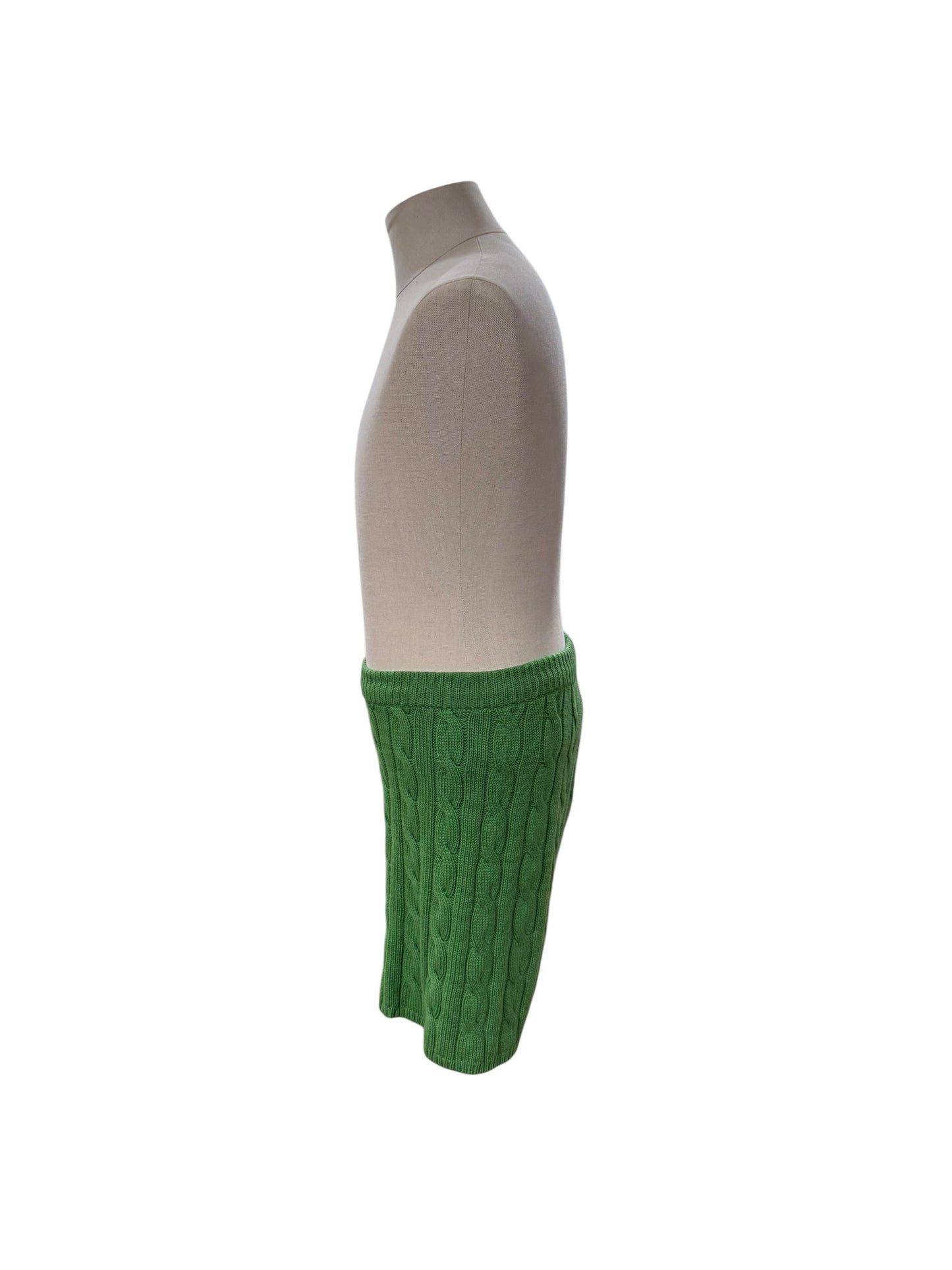 Prada Green Cable Knit Shorts