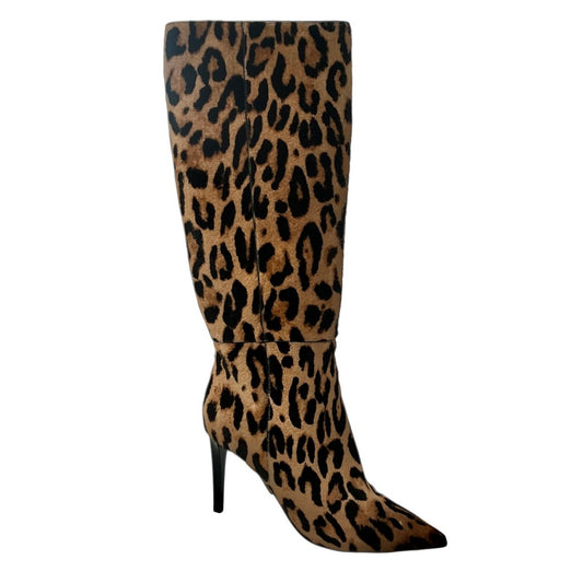 Jimmy Choo Lyonise 85 Leopard Print Calf Hair Knee-High Boots
