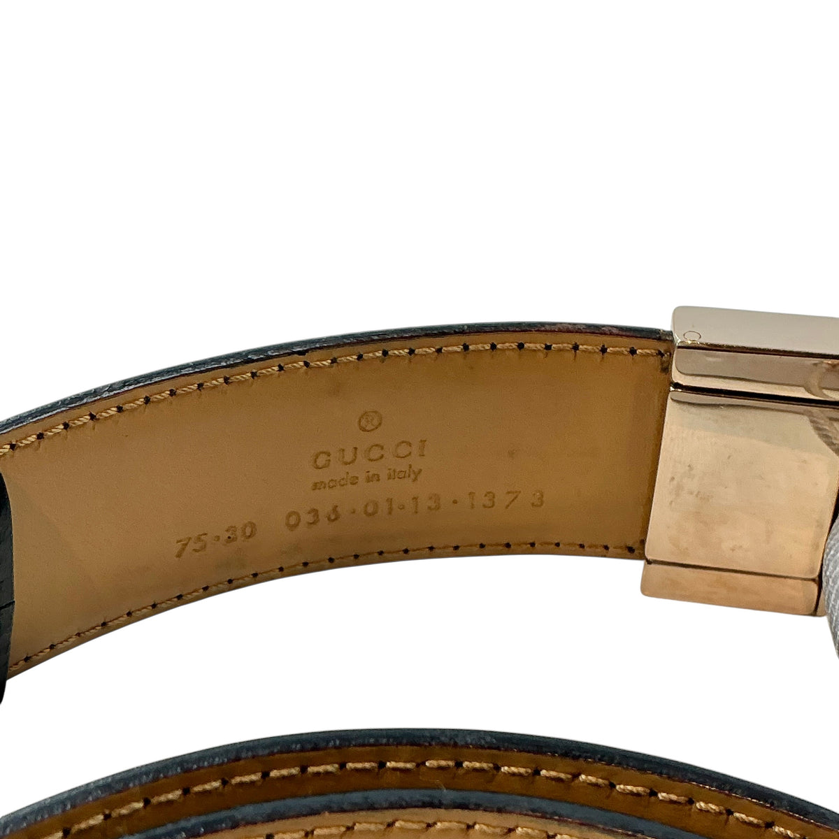 Vintage Gucci Block G Logo Black Leather Belt