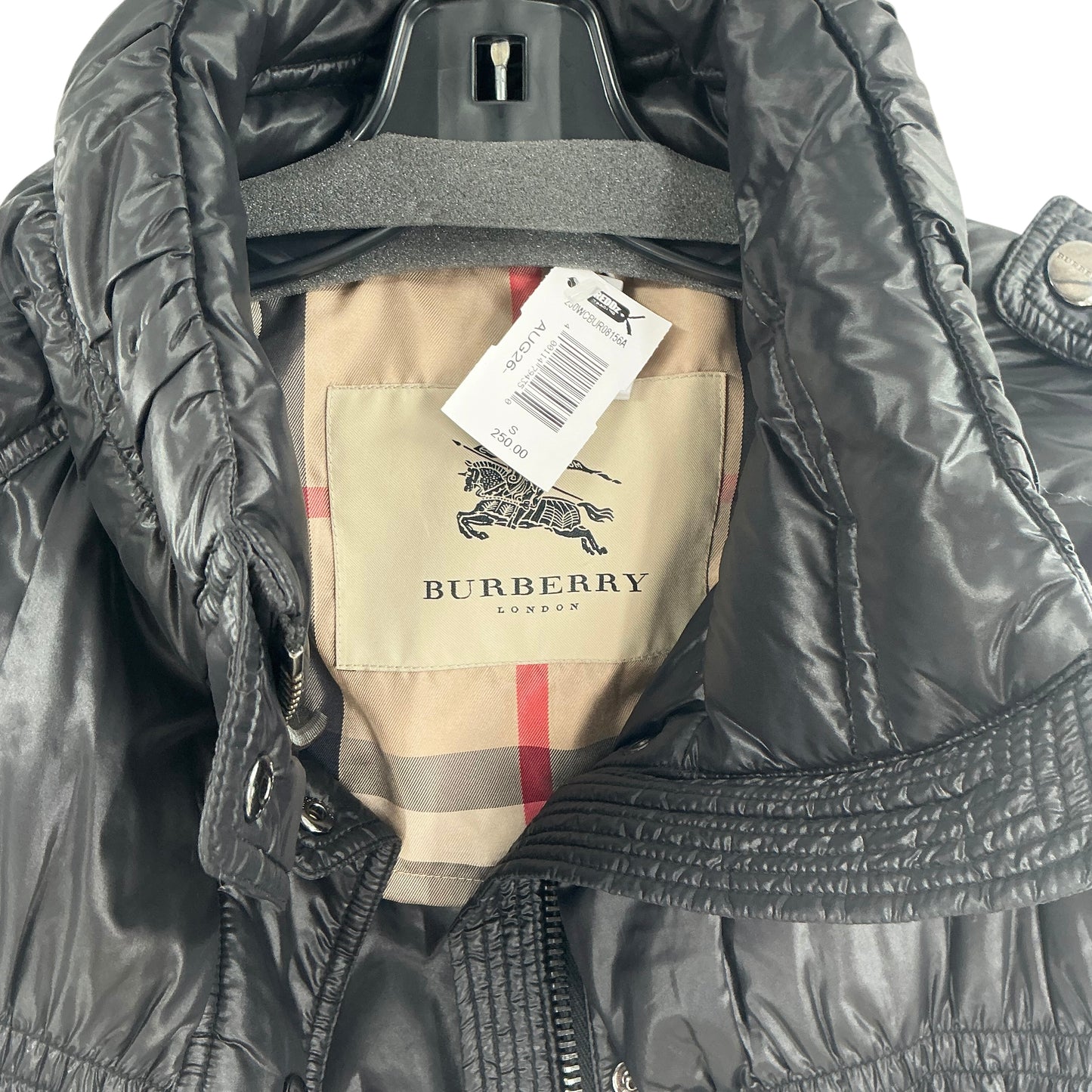 Burberry London Black Ruched Puffer Jacket